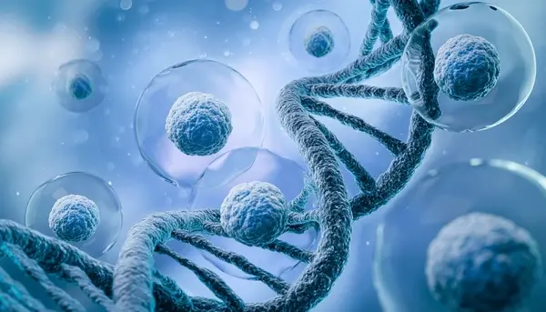 up close image of a DNA helix
